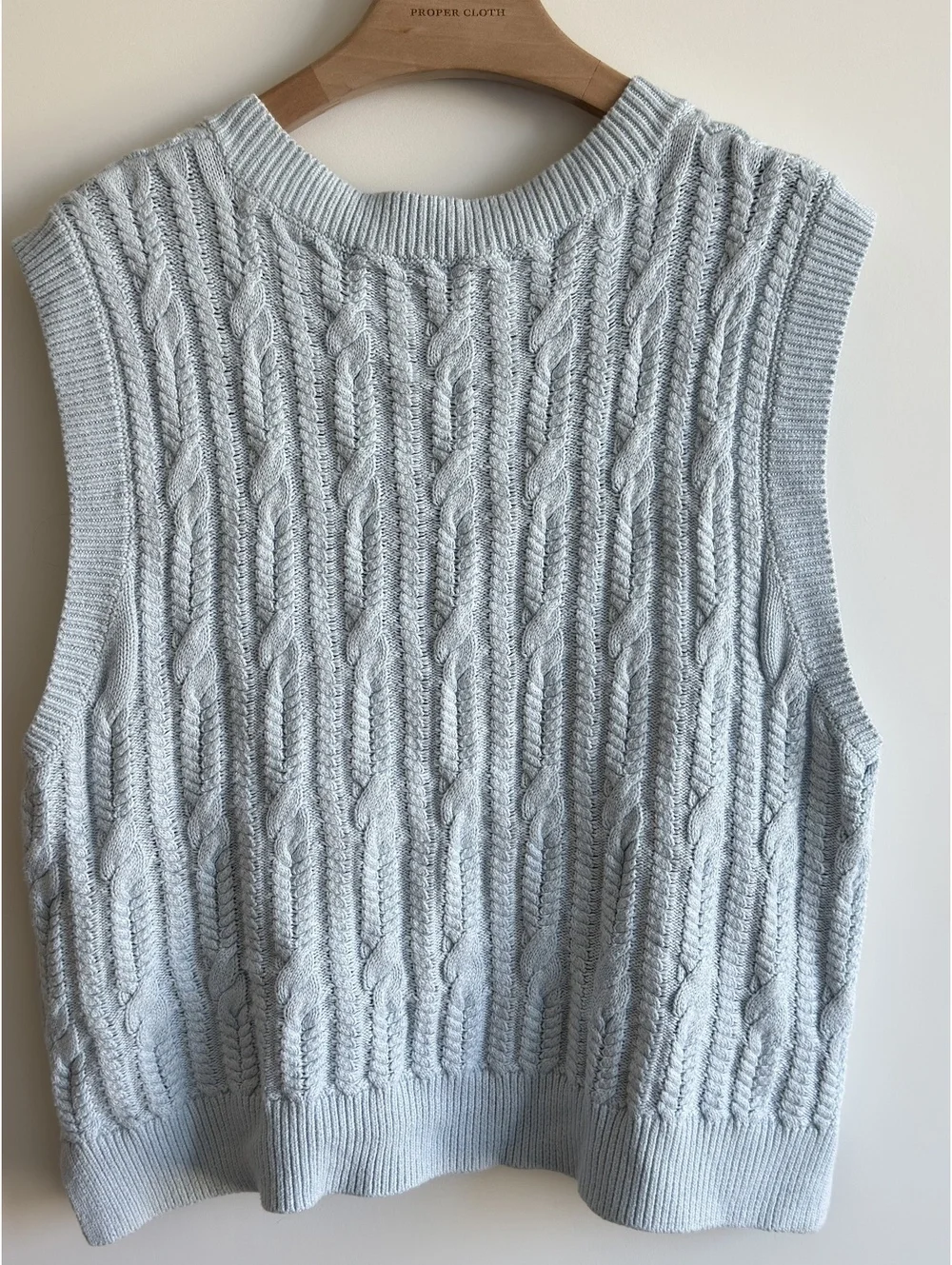 Abercrombie Fitch Cable Knit Sweater Vest Light Blue Women’s XXL